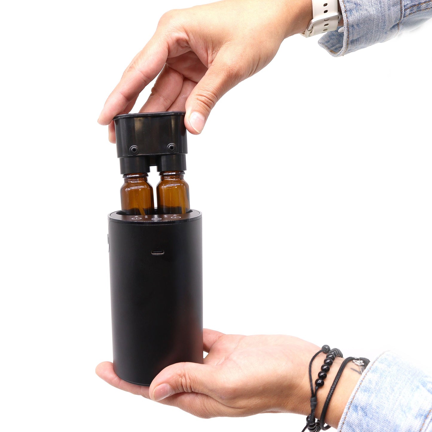 Nebulizador duplo (comutável) de óleos essenciais sem água - USB a C