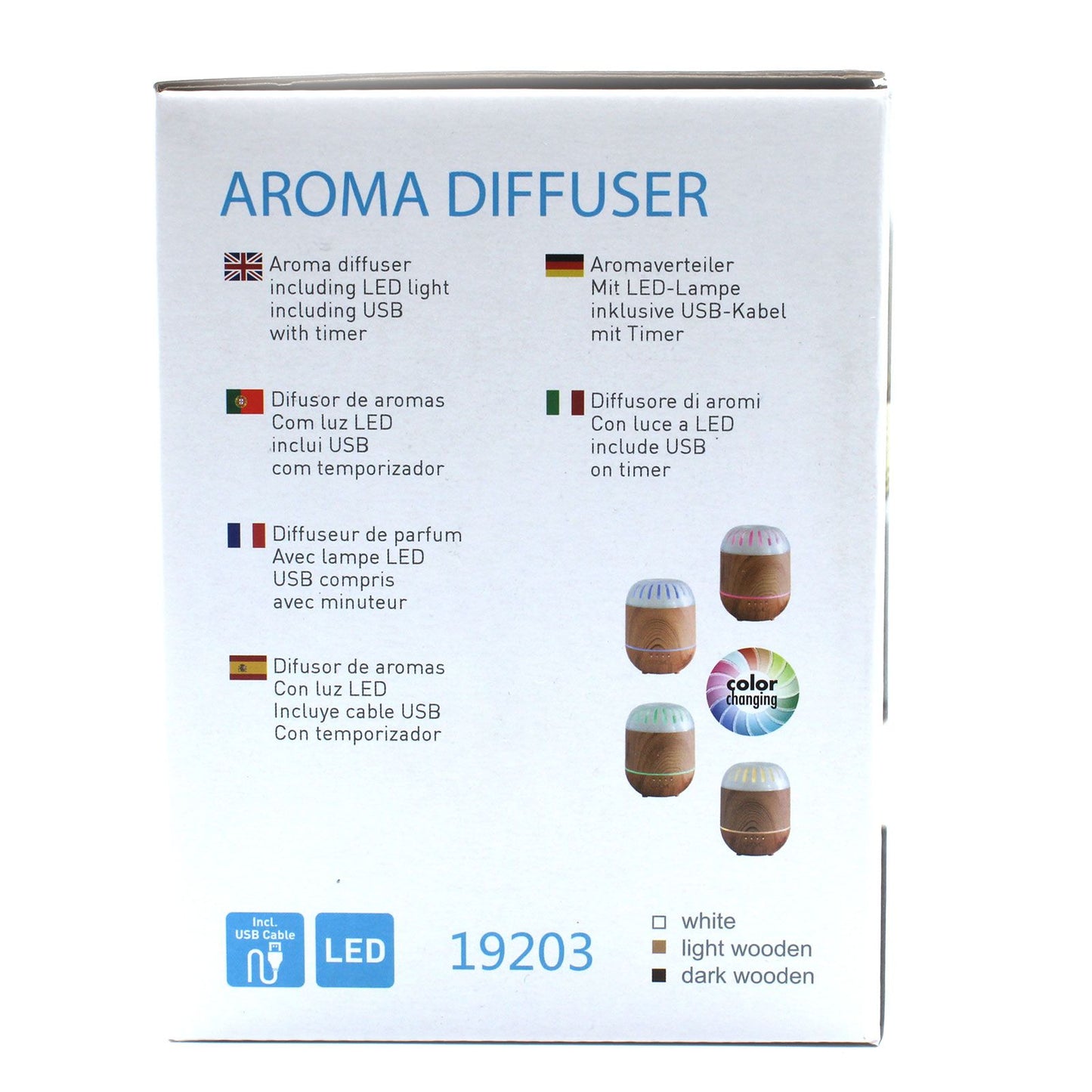 Atomizador Palermo - USB - Mudança de cor - Temporizador