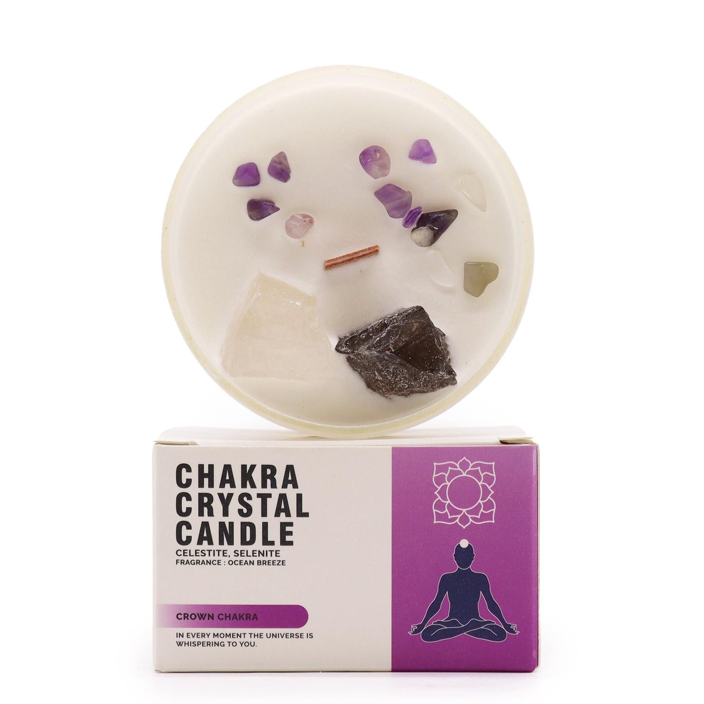 Vela de Cristal de Chakra - Chakra da Coroa