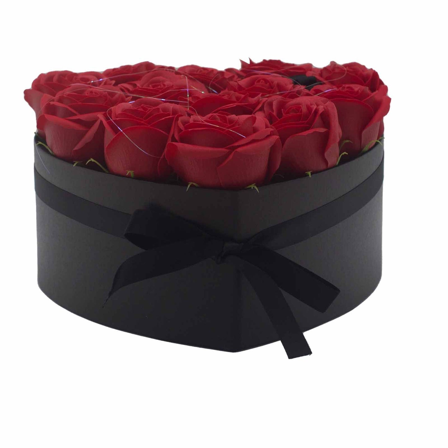 Caixa de Presente - Flores de Sabão 13 Rosas Vermelhas - Coração