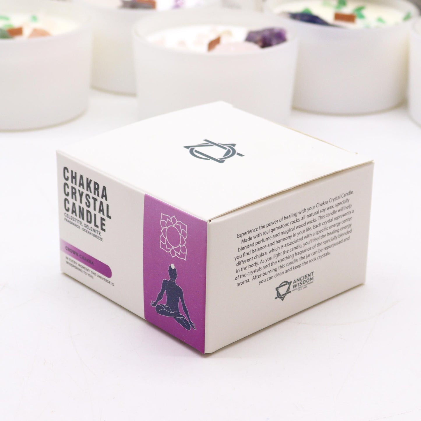 Vela de Cristal de Chakra - Chakra da Coroa