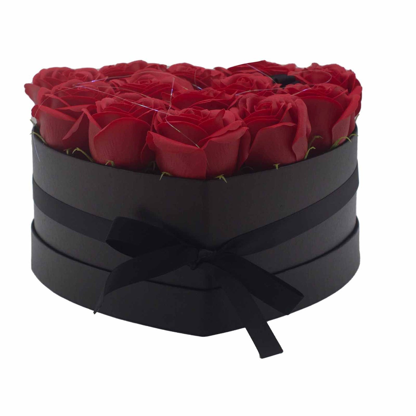 Caixa de Presente - Flores de Sabão 13 Rosas Vermelhas - Coração