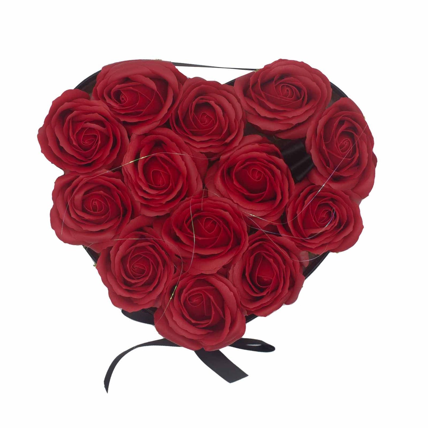 Caixa de Presente - Flores de Sabão 13 Rosas Vermelhas - Coração