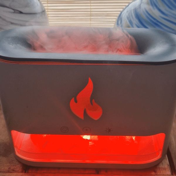 Difusor de Aroma Blaze - Câmara de Sal dos Himalaias - USB-C - Efeito Chama (Sal incluído)