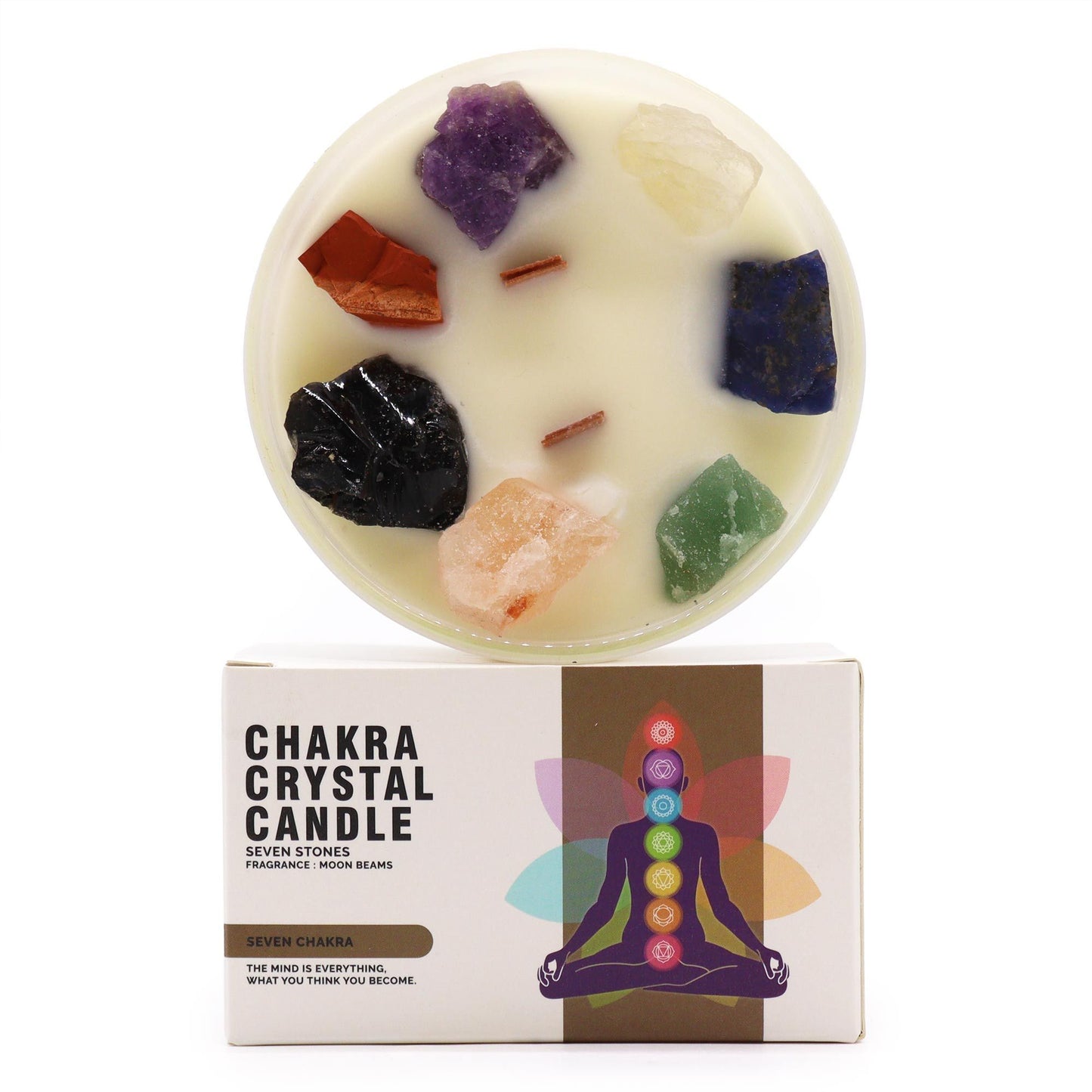 Vela de Cristal de Chakra - Sete Chakras