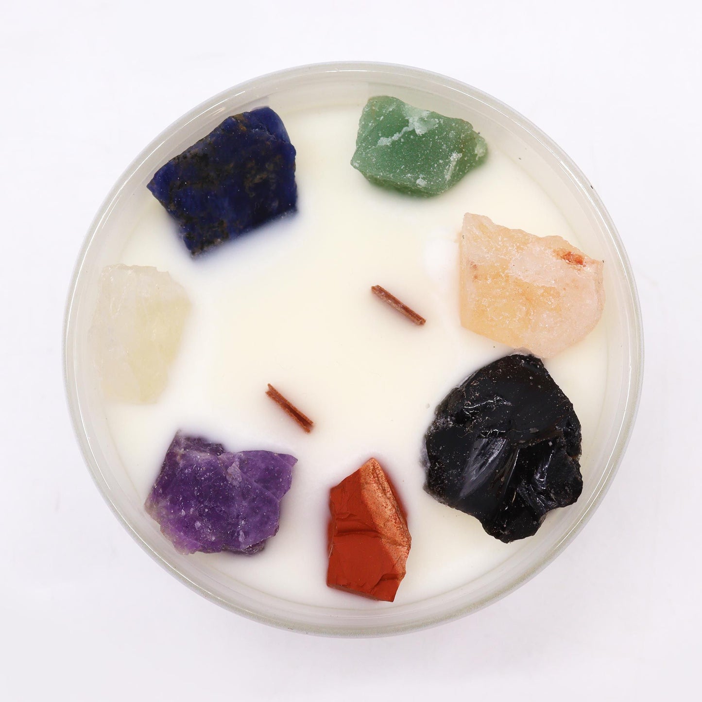 Vela de Cristal de Chakra - Sete Chakras