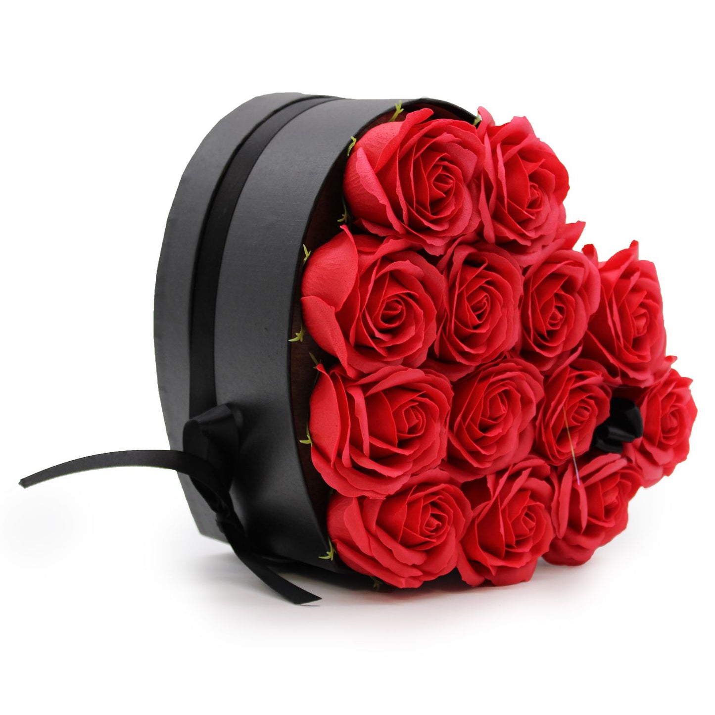 Caixa de Presente - Flores de Sabão 13 Rosas Vermelhas - Coração