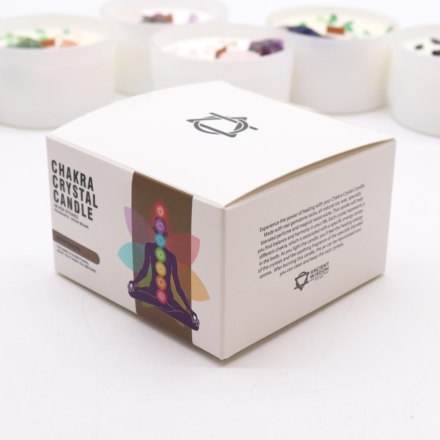Vela de Cristal de Chakra - Sete Chakras