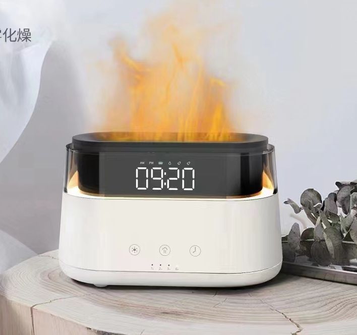 Difusor de Aromas Moderno - Relógio Led - USB-C - Efeito Chama