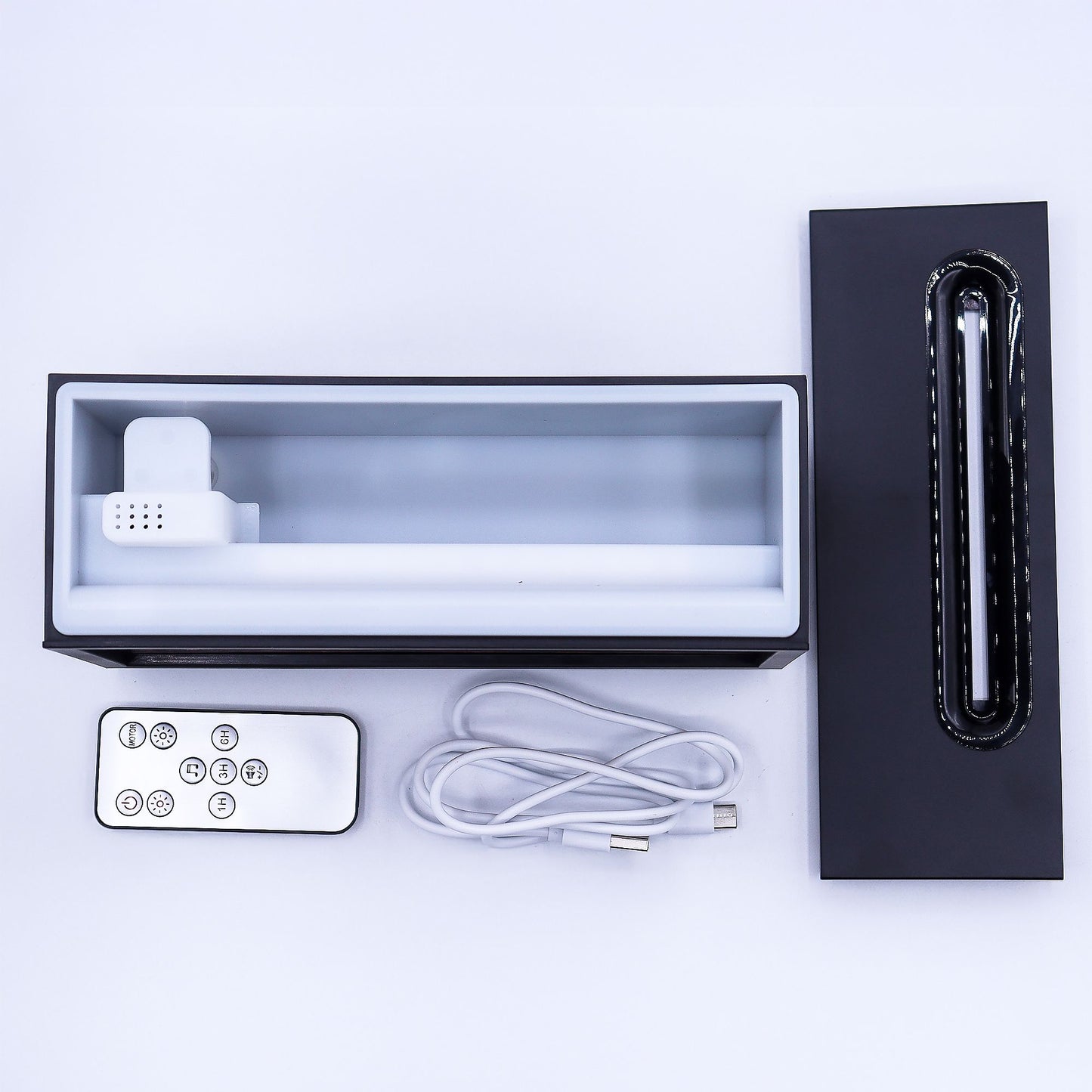 Difusor de aroma com efeito de chama e som de aves - USB preto - Mudança de cor