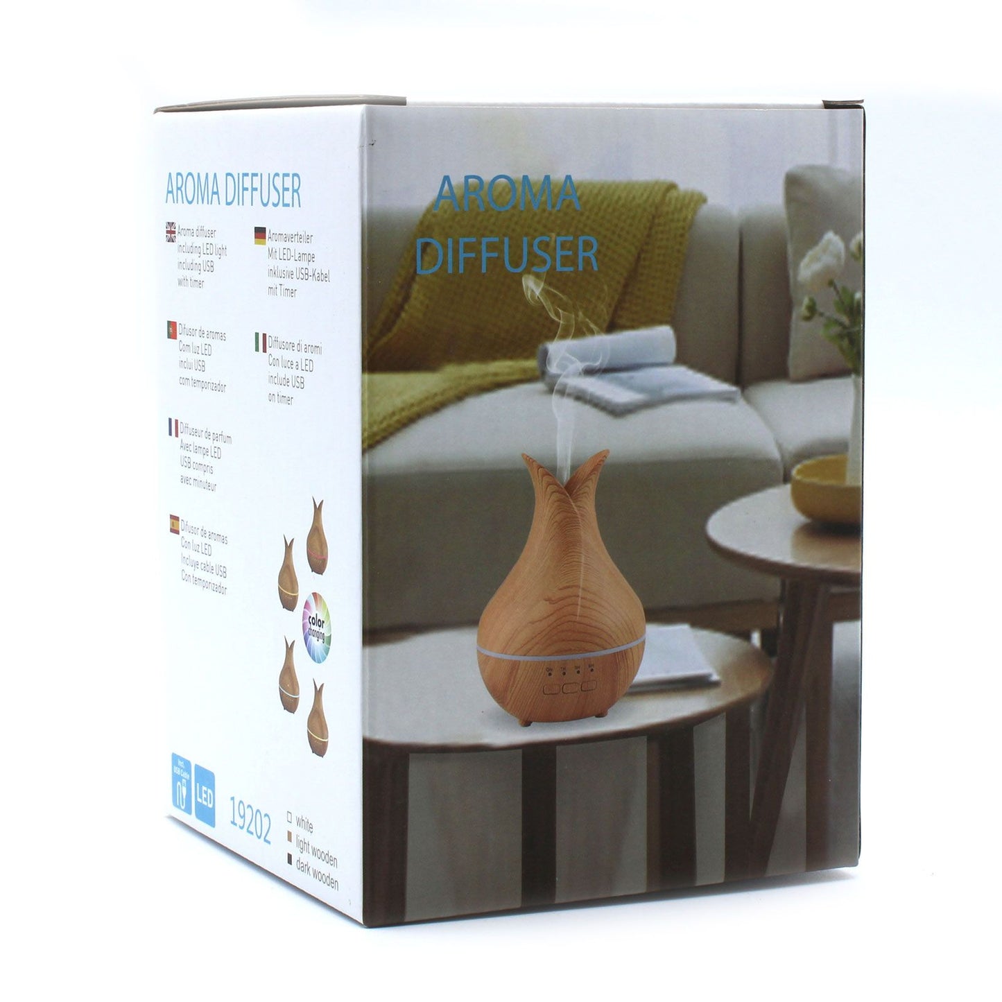 Atomizador Palermo - USB - Mudança de cor - Temporizador