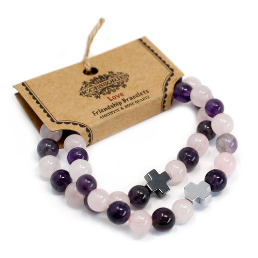 2 Pulseiras com Pedras Preciosas - Amor