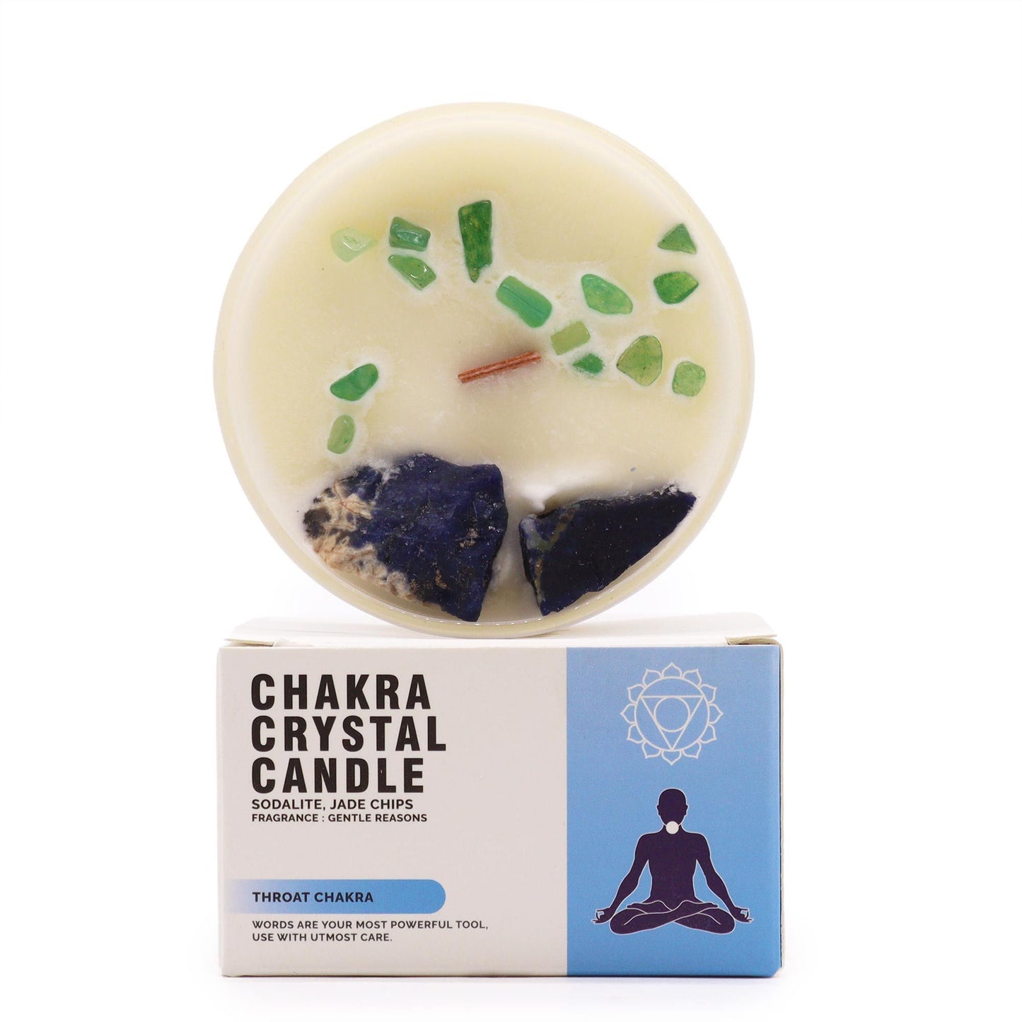 Vela de Cristal de Chakra - Chakra da Garganta