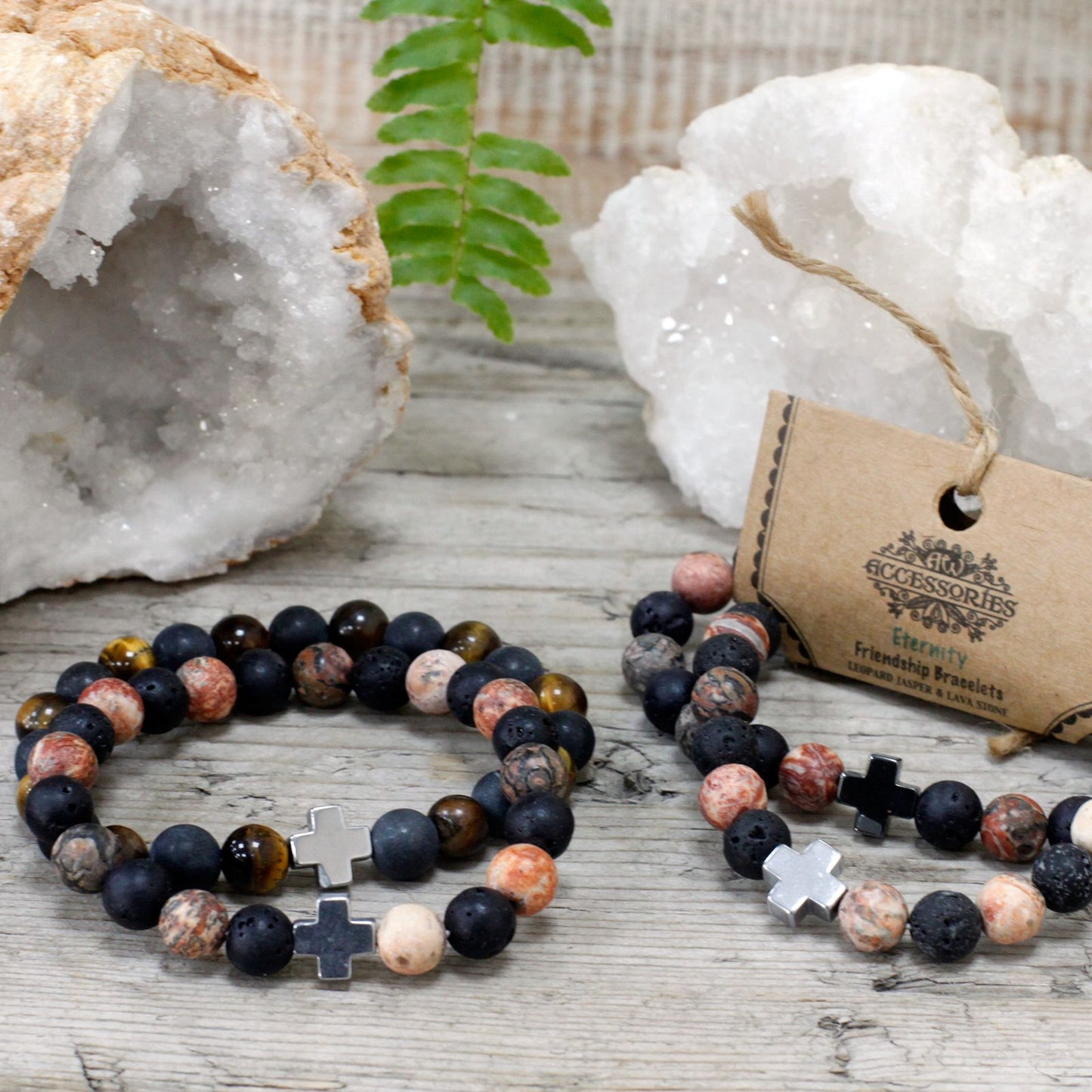 2 Pulseiras com Pedras Preciosas - Eternidade