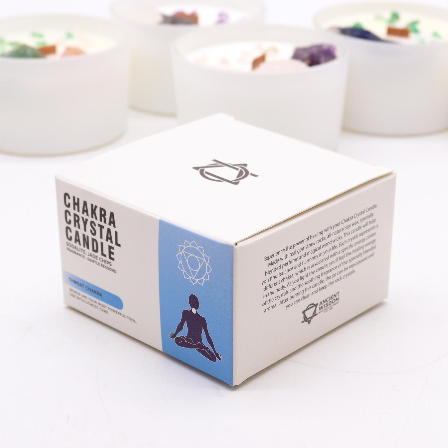 Vela de Cristal de Chakra - Chakra da Garganta