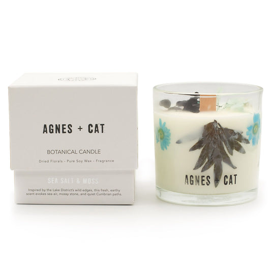 Agnes + Cat Vela de Cera de Soja Botânica - Sal Marinho e Musgo