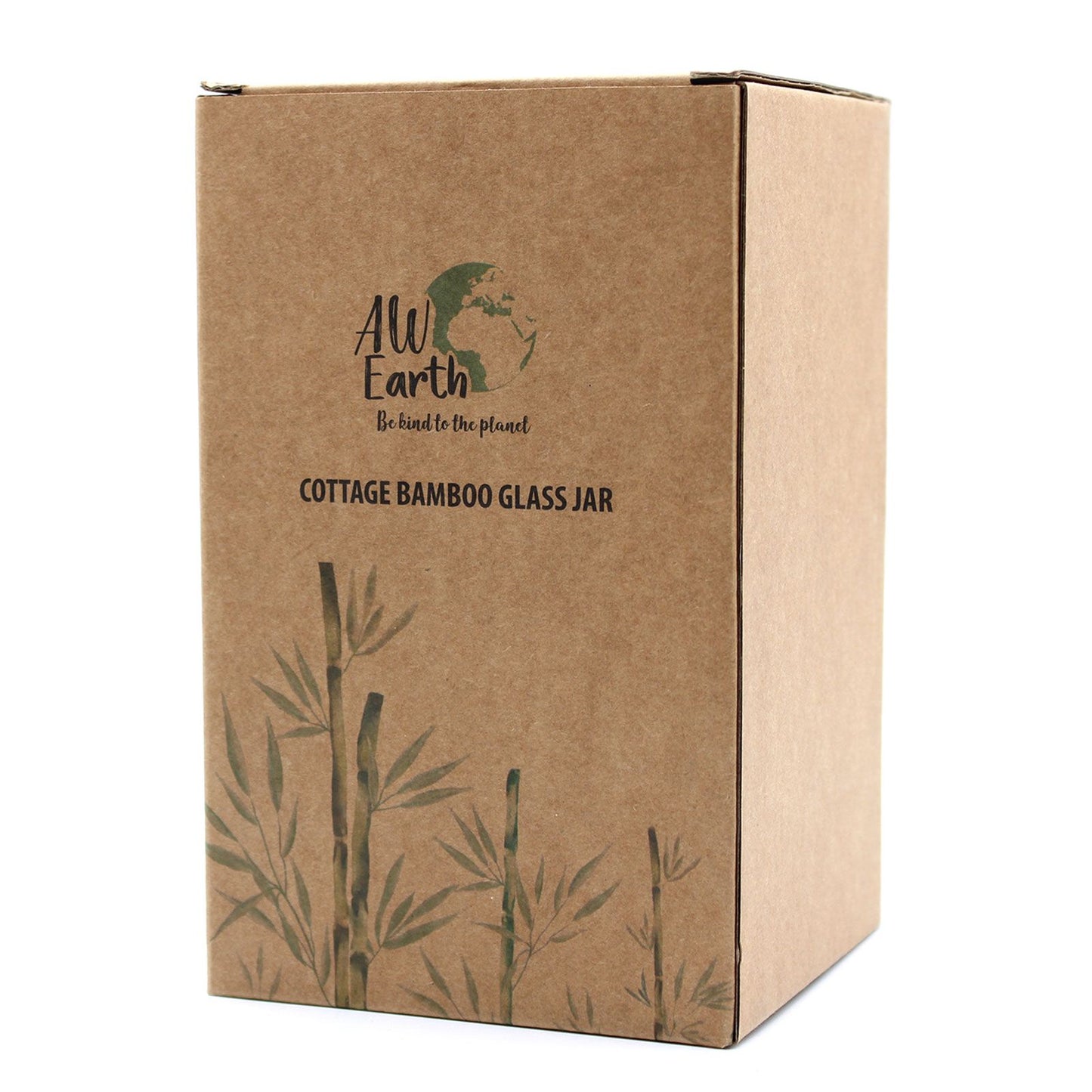 Frasco de Vidro com Tampa de Bambu - 15 cm