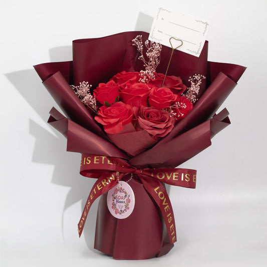 Bouquet Grande de Rosas Vermelhas - O Amor é Eterno - Cartão de Oferta