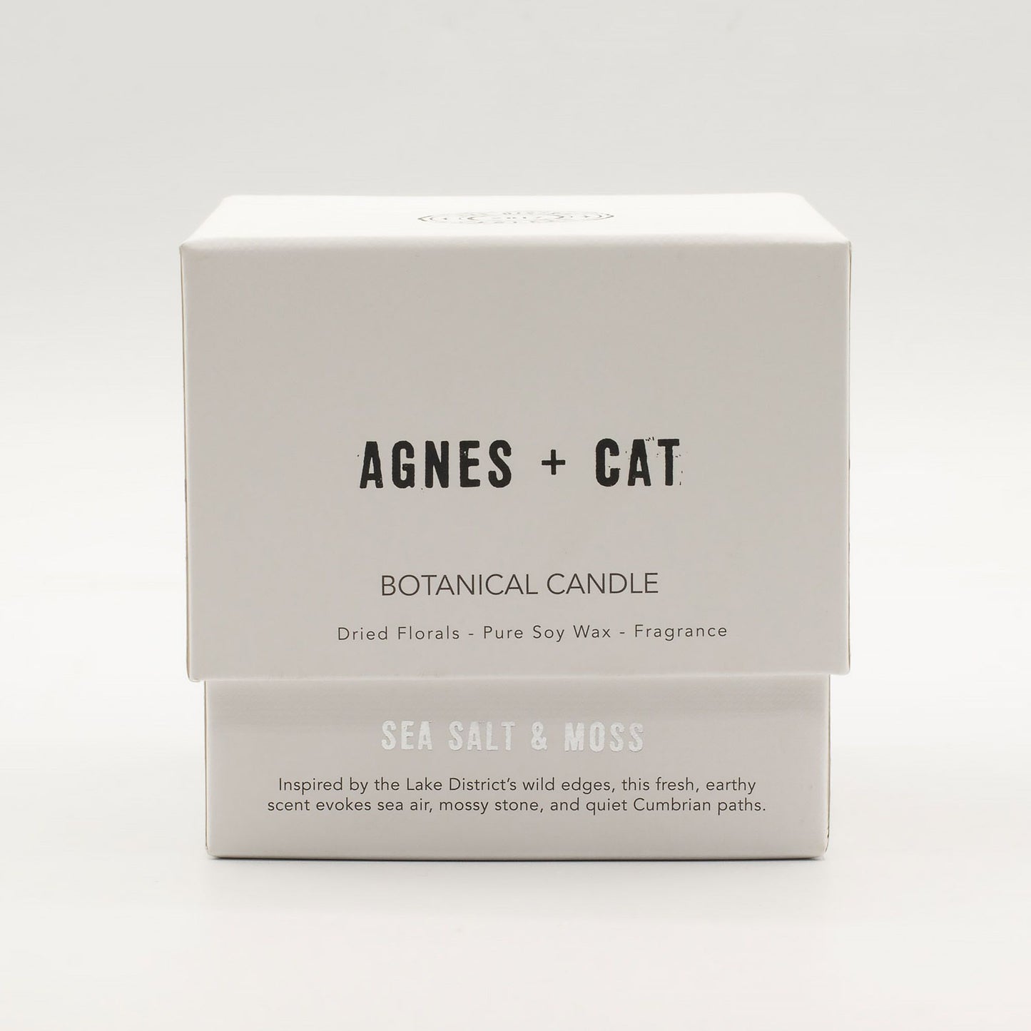 Agnes + Cat Vela de Cera de Soja Botânica - Sal Marinho e Musgo