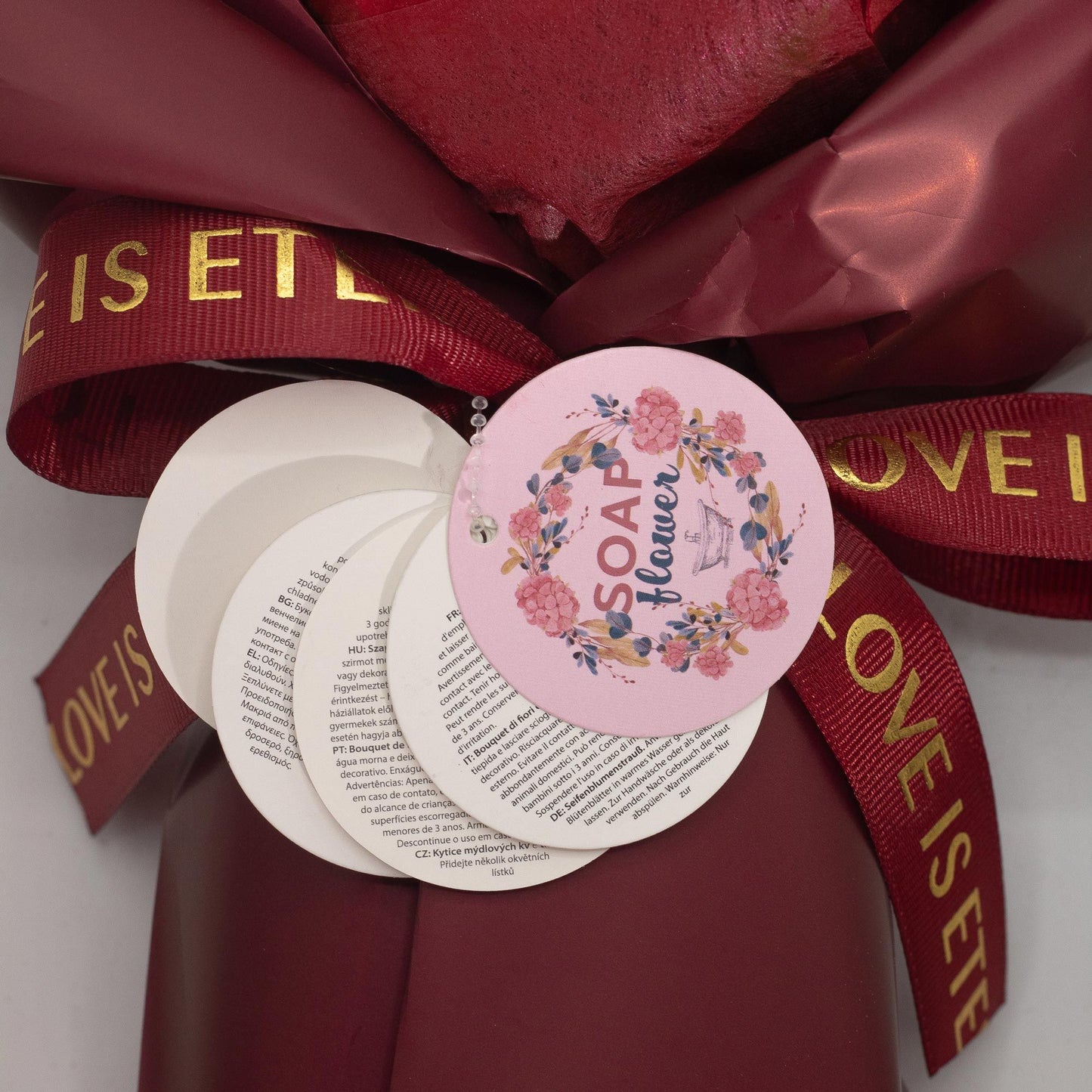 Bouquet Grande de Rosas Vermelhas - O Amor é Eterno - Cartão de Oferta