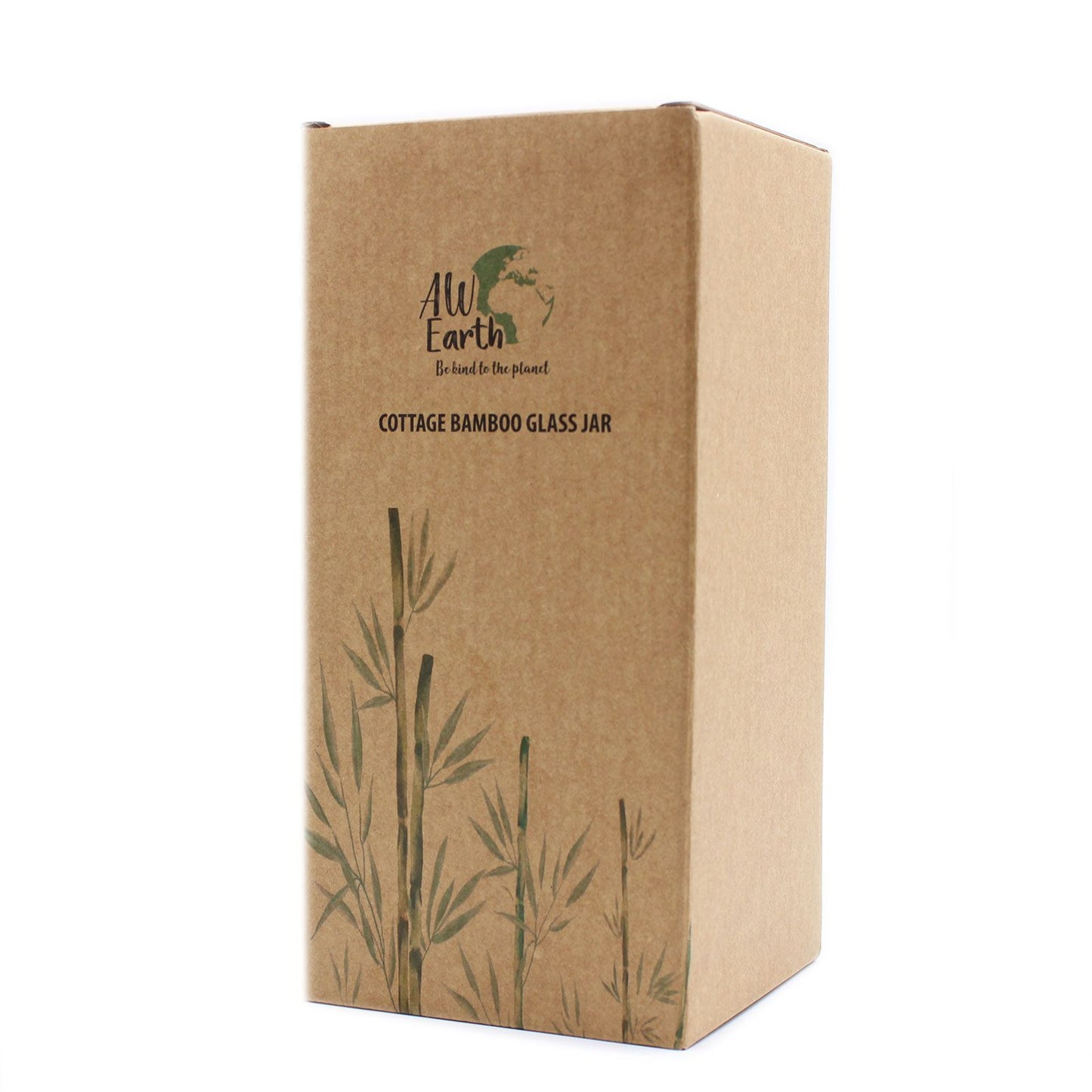Frasco de Vidro com Tampa de Bambu - 20 cm