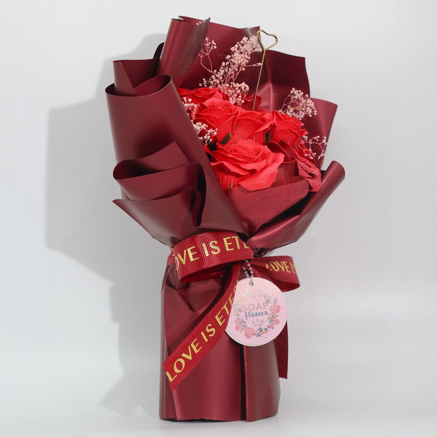 Bouquet Grande de Rosas Vermelhas - O Amor é Eterno - Cartão de Oferta