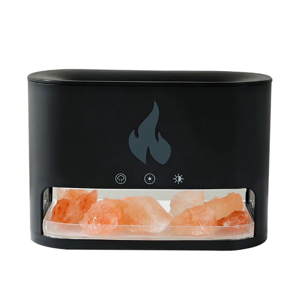 Difusor de Aroma Blaze - Câmara de Sal dos Himalaias - USB-C - Efeito Chama (Sal incluído)
