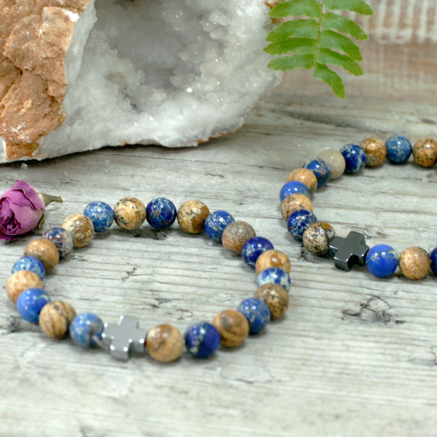 2 Pulseiras com Pedras Preciosas - Arco-íris