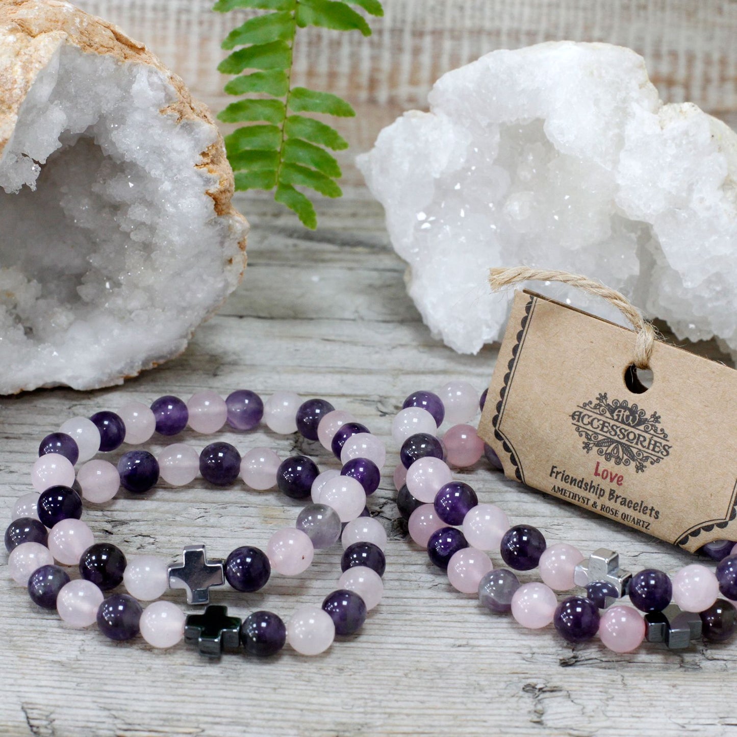 2 Pulseiras com Pedras Preciosas - Amor