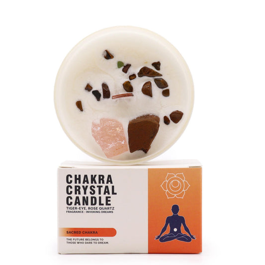 Vela de Cristal de Chakra - Chakra Sagrado