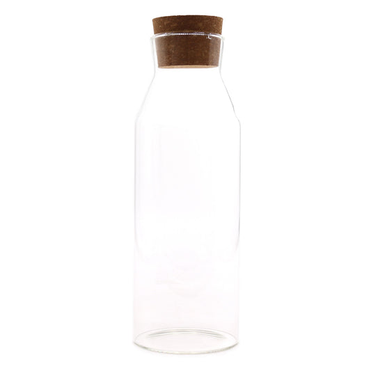 Frasco de Vidro Cottage com Rolha - Transparente - 25 cm