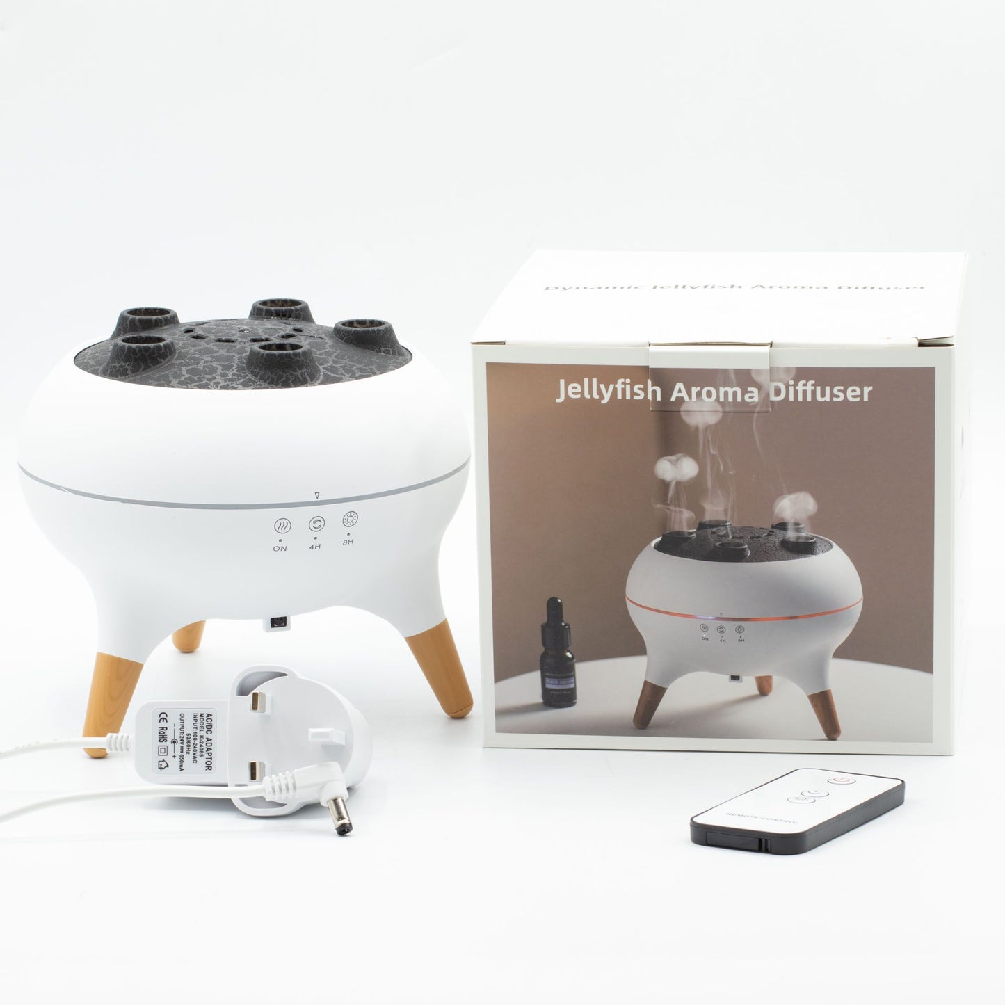 Difusor de aromas com efeito Jellyfish Puff e LED de mudança de cor