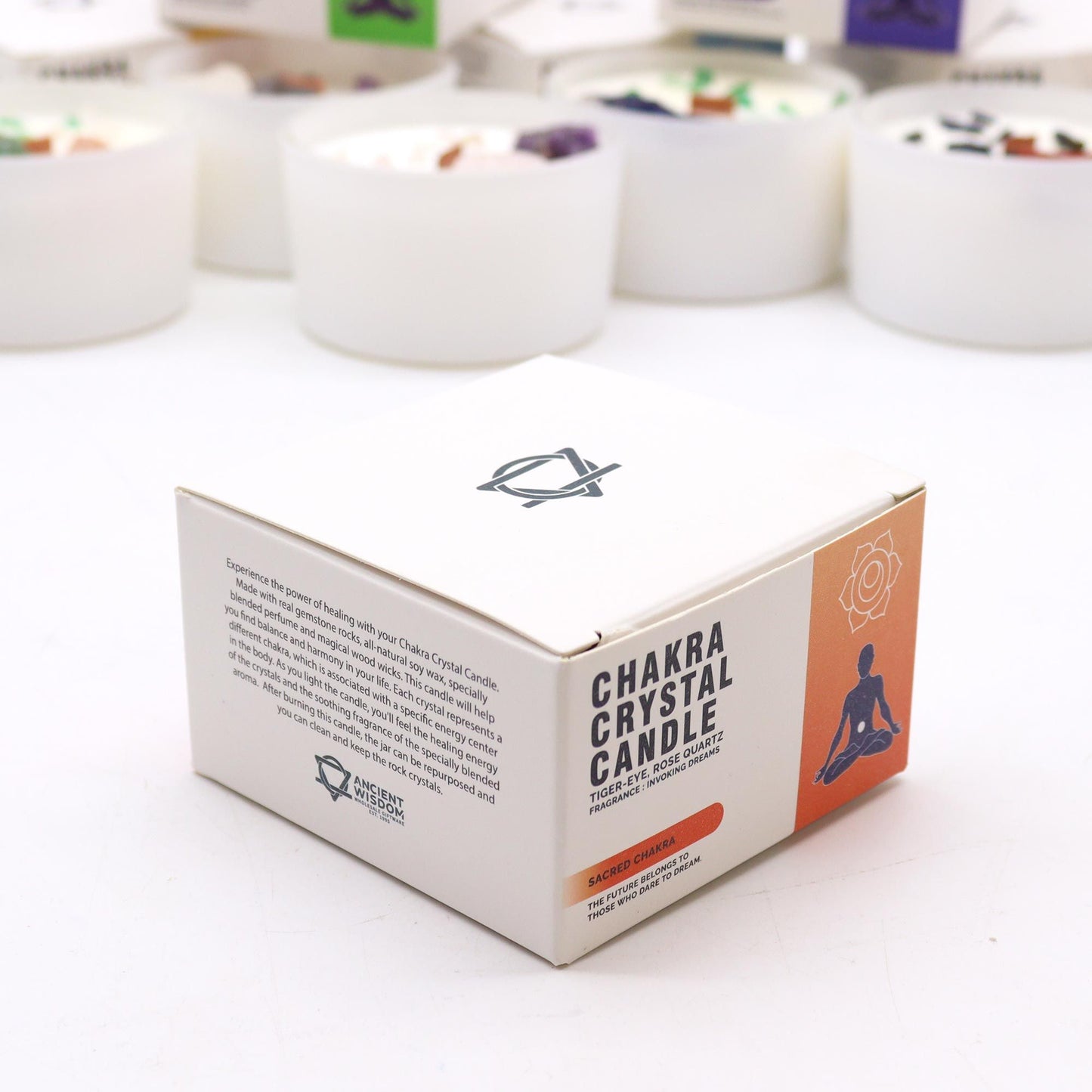 Vela de Cristal de Chakra - Chakra Sagrado