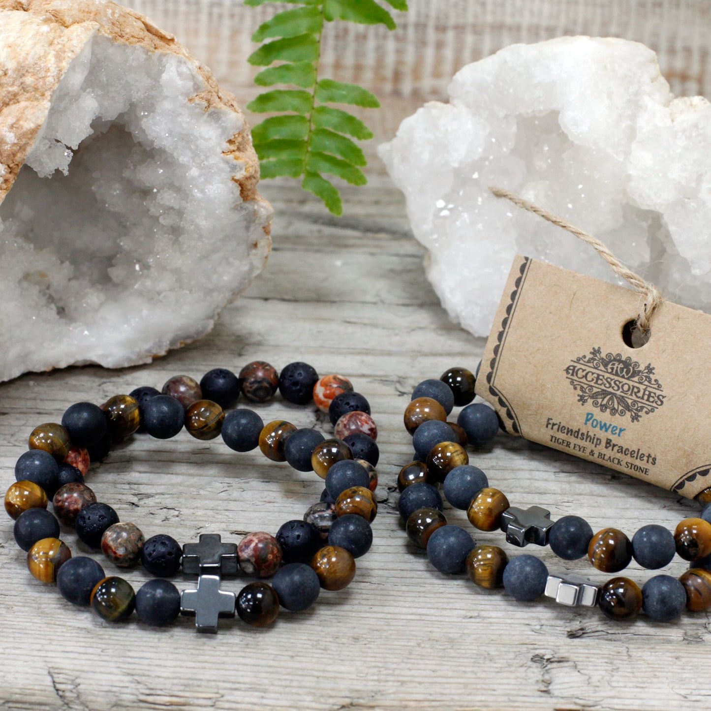 2 Pulseiras com Pedras Preciosas - Força