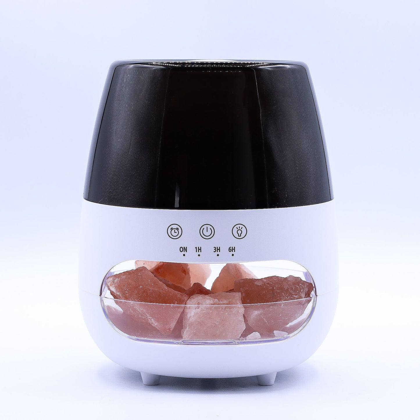 Difusor de aroma com efeito de chama de pedra de sal - USB branco - Mudança de cor e temporizador