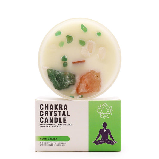Vela de Cristal de Chakra - Chakra do Coração